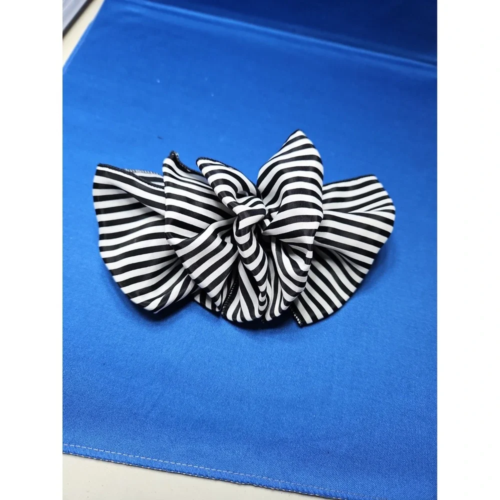 Vintage Hair Bow Satin Oversized Barrette Clip 8